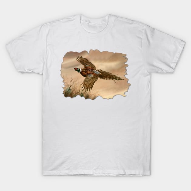 Pheasant T-Shirt by Dave Bartholet Wildlife Art